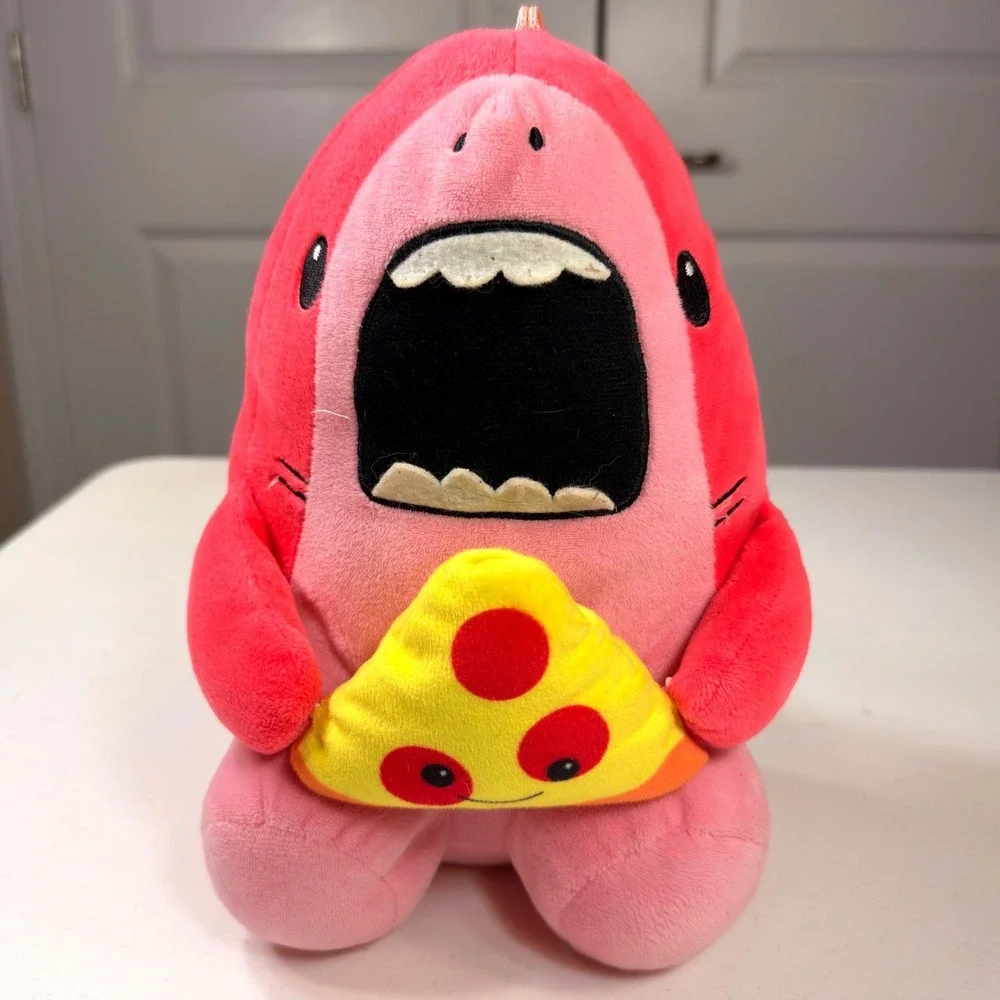 Peek-A-Bee Toys Pink Shark Pizza Plush Stuffed Animal Hungry Shark 9